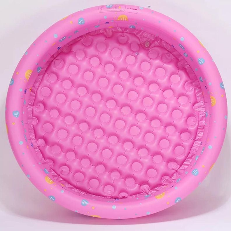 PISCINA INFLABLE 3 ANILLOS COLORES 130 CM - ROSA-2