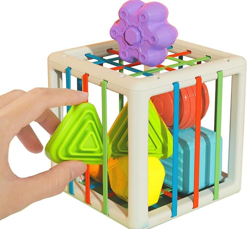 CUBO SENSORIAL CON FIGURAS GEOMETRICAS MONTESSORI-0