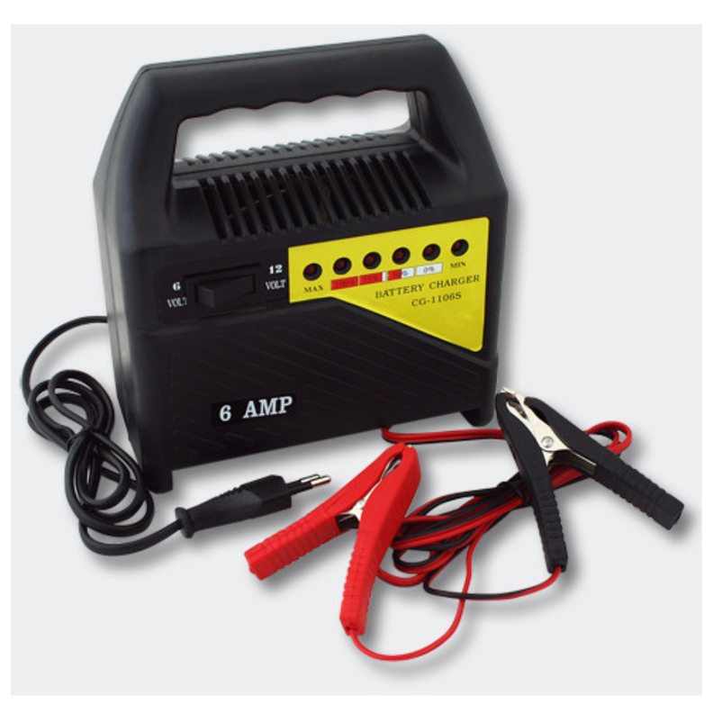CARGADOR DE BATERIA AUTO 6 AMP 12V-0