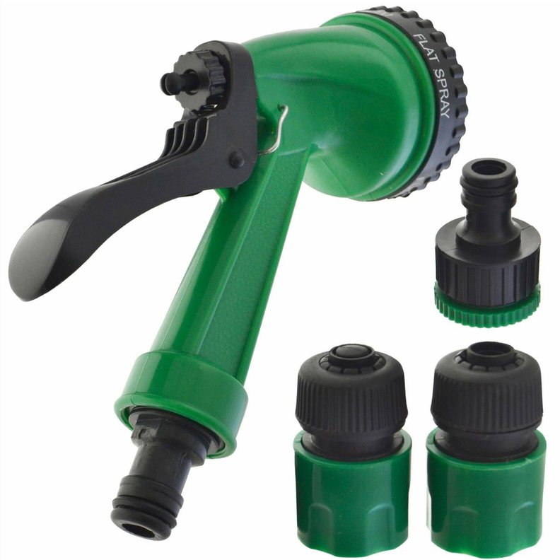 SET PISTOLA DE RIEGO JARDIN CON 4 CONECTORES-1
