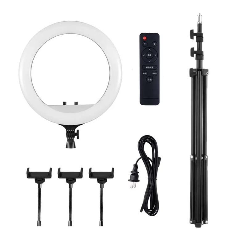 ARO DE LUZ CON TRIPODE EXTENSIBLE TRIPLE SOPORTE CELULAR-1