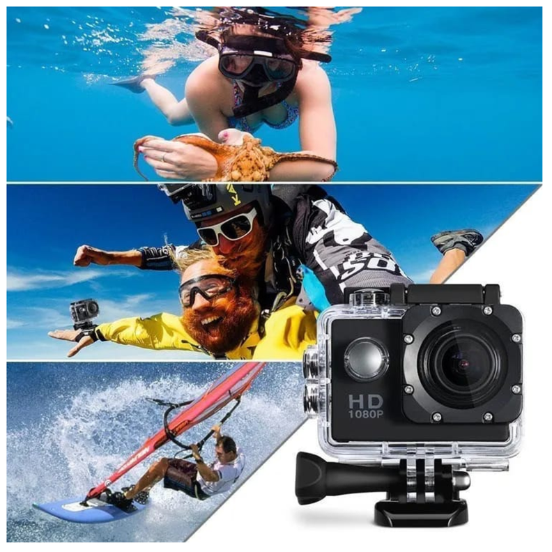 CAMARA DEPORTIVA SUMERGIBLE 4K FULL HD NEGRO-1