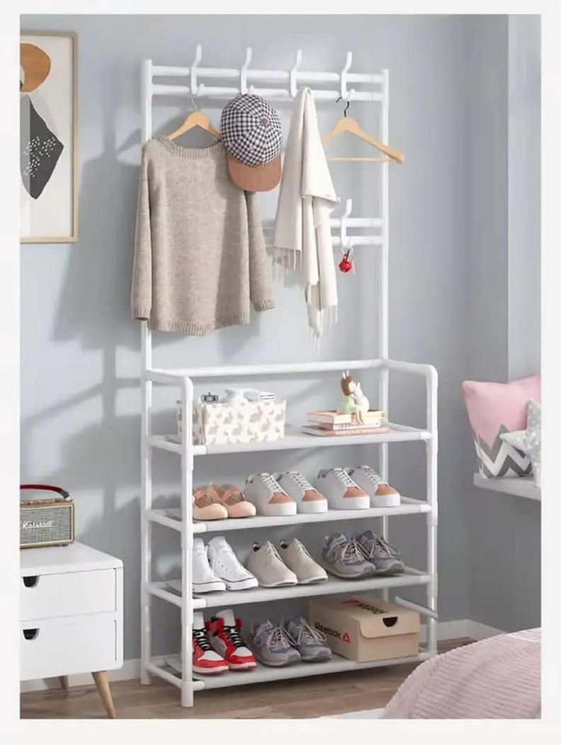 ORGANIZADOR PERCHERO ZAPATERO METALICO CLOSET BLANCO-0