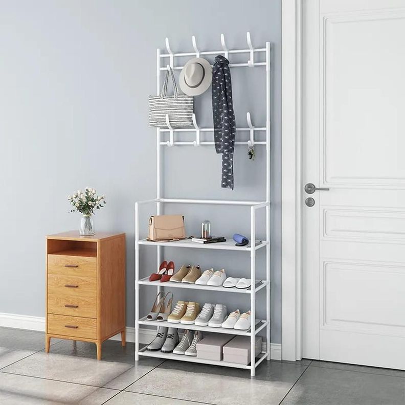 ORGANIZADOR PERCHERO ZAPATERO METALICO CLOSET BLANCO-3