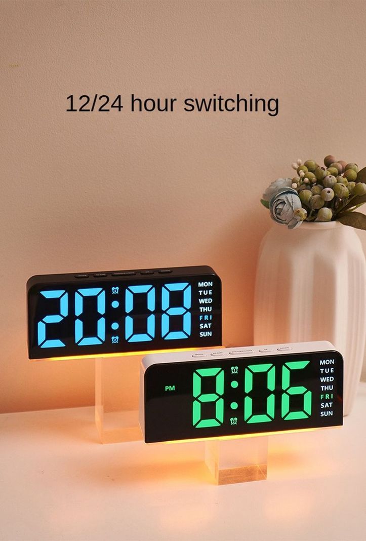 RELOJ DESPERTADOR CON CALENDARIO E ILUMINACION AZUL-2