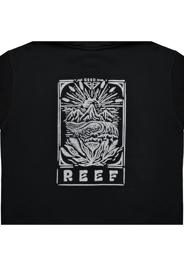 Polerón Mjer Reef Full Zipper Black Print White-1