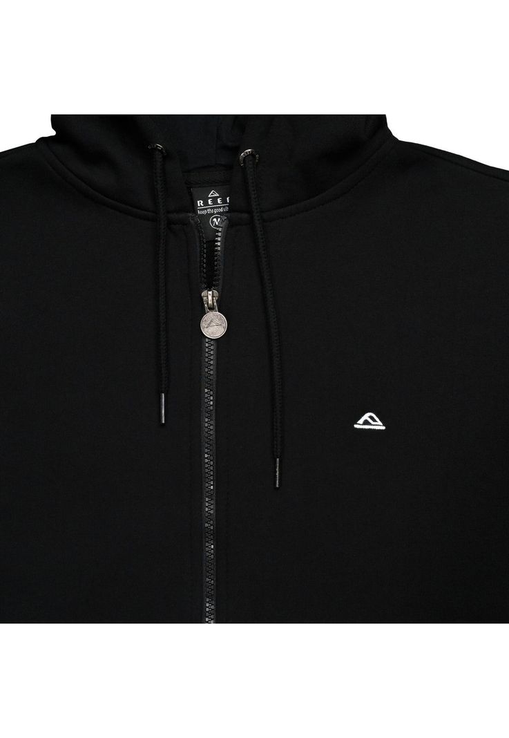 Polerón Mjer Reef Full Zipper Black Print White-2