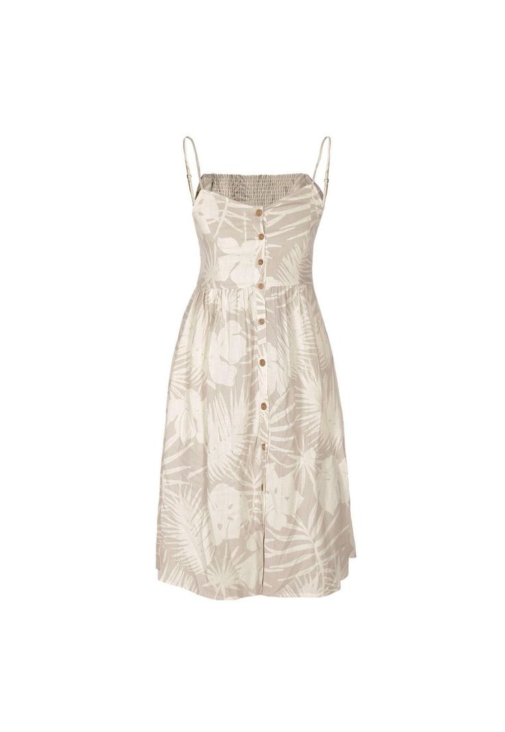 Vestido Women Leaves Beige-1