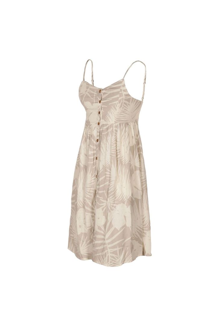 Vestido Women Leaves Beige-2