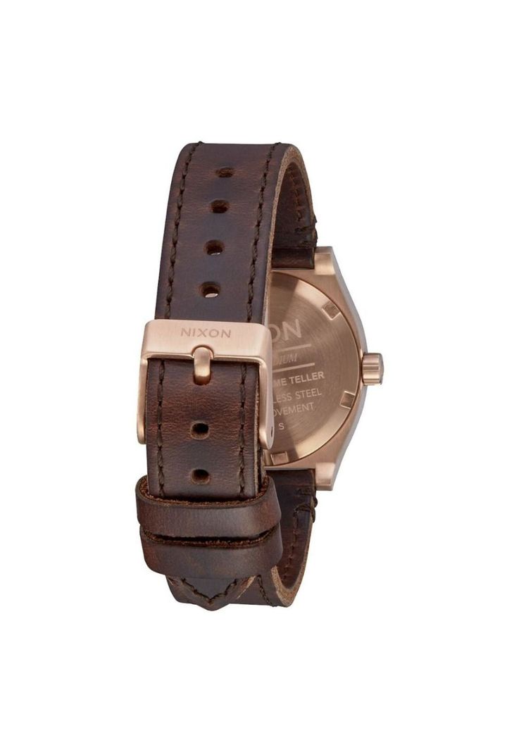 Reloj Medium Time Teller Leather Rose Gold White-1