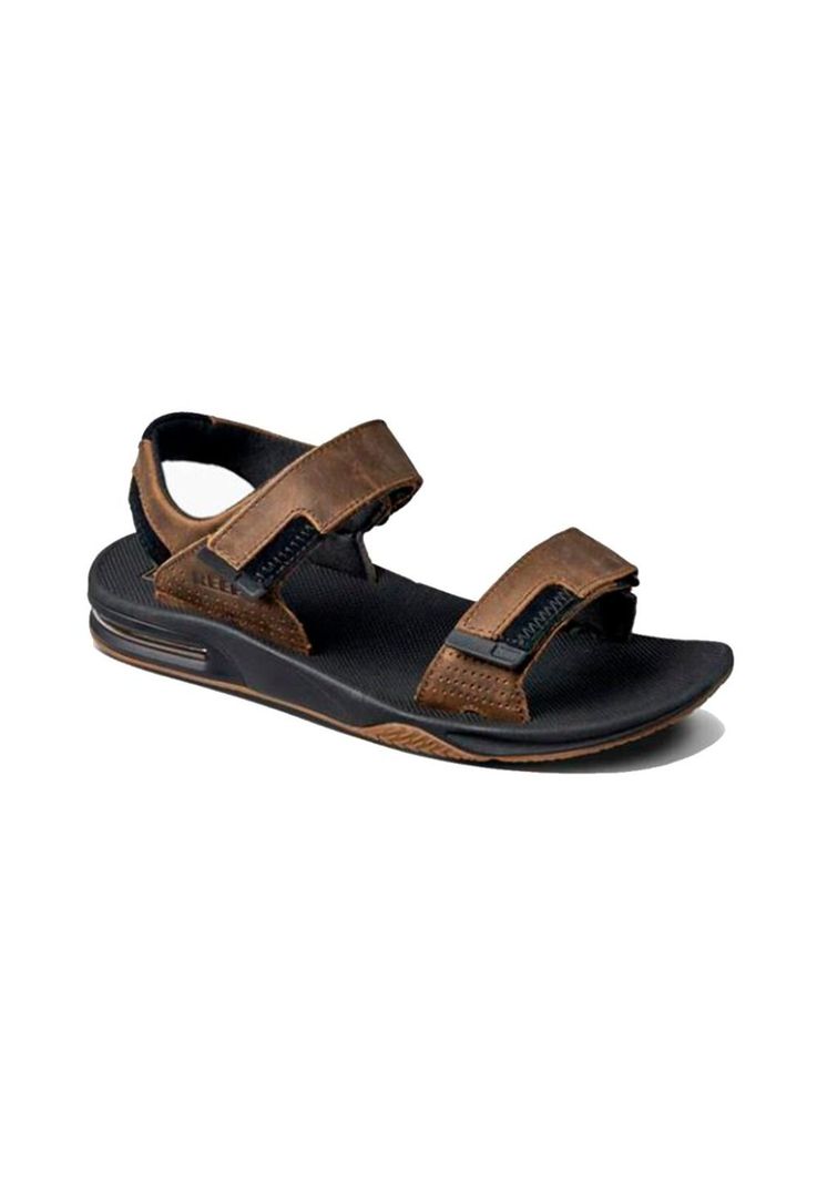 Sandalia Men Fanning Baja Leather Black Brown-0