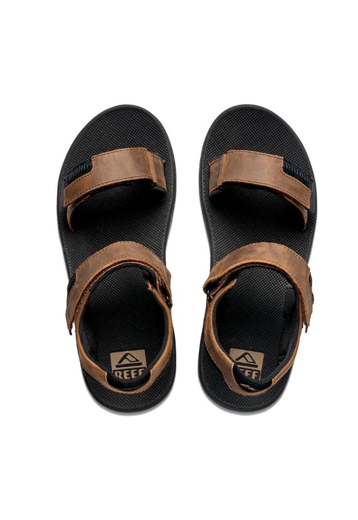 Sandalia Men Fanning Baja Leather Black Brown-1