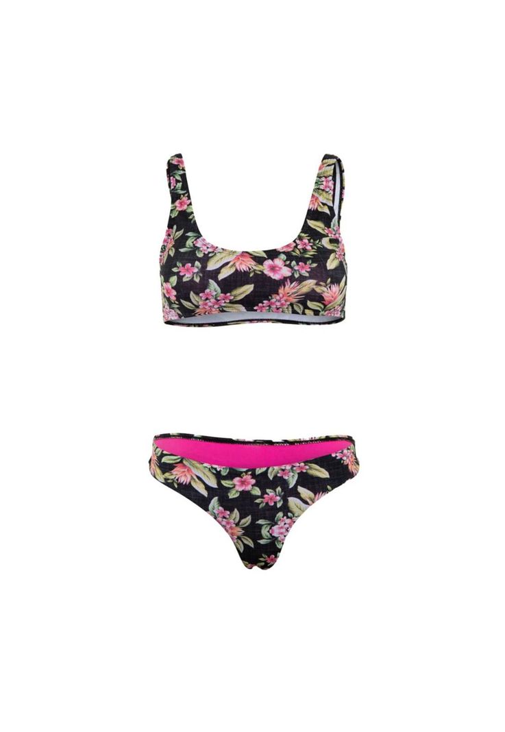 Bikini Fit In Black Floral-0