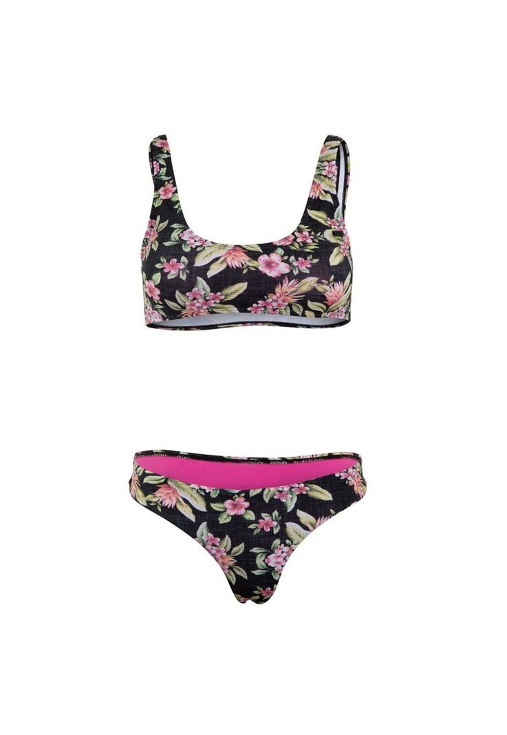 Bikini Fit In Black Floral-4