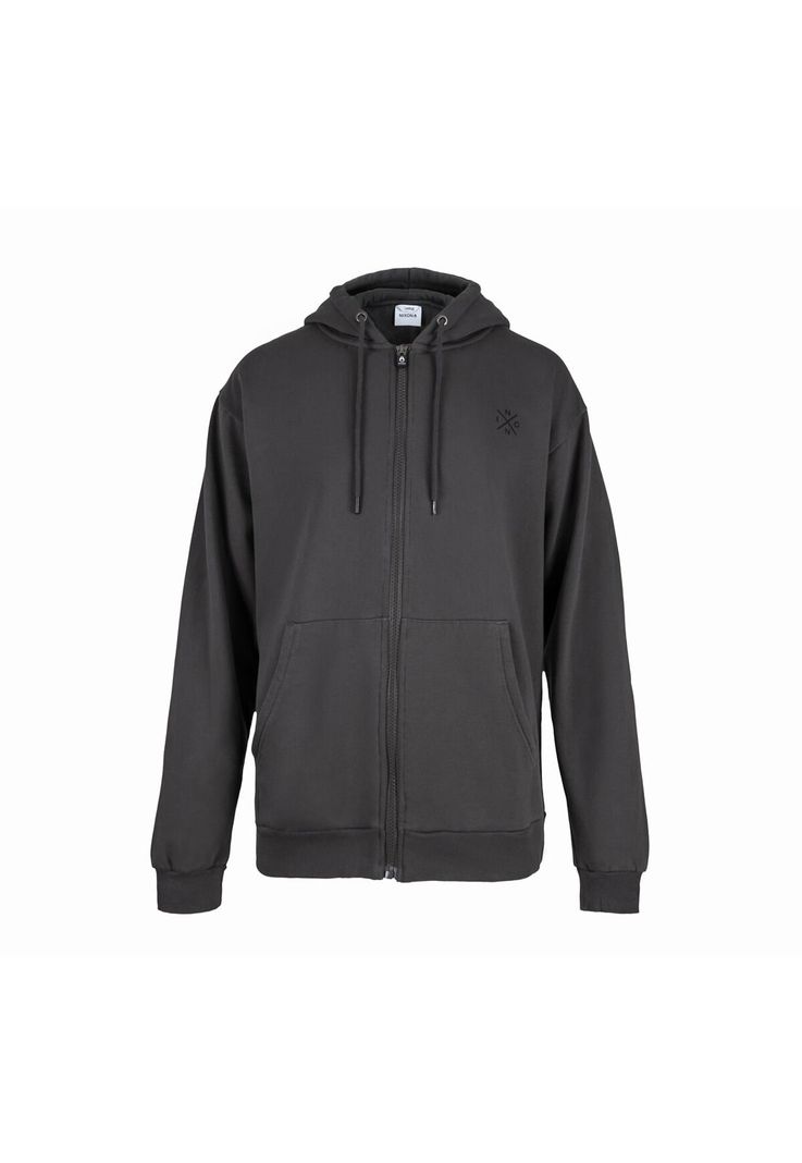 Poleron Men Full zipper Grey Black Cross-0