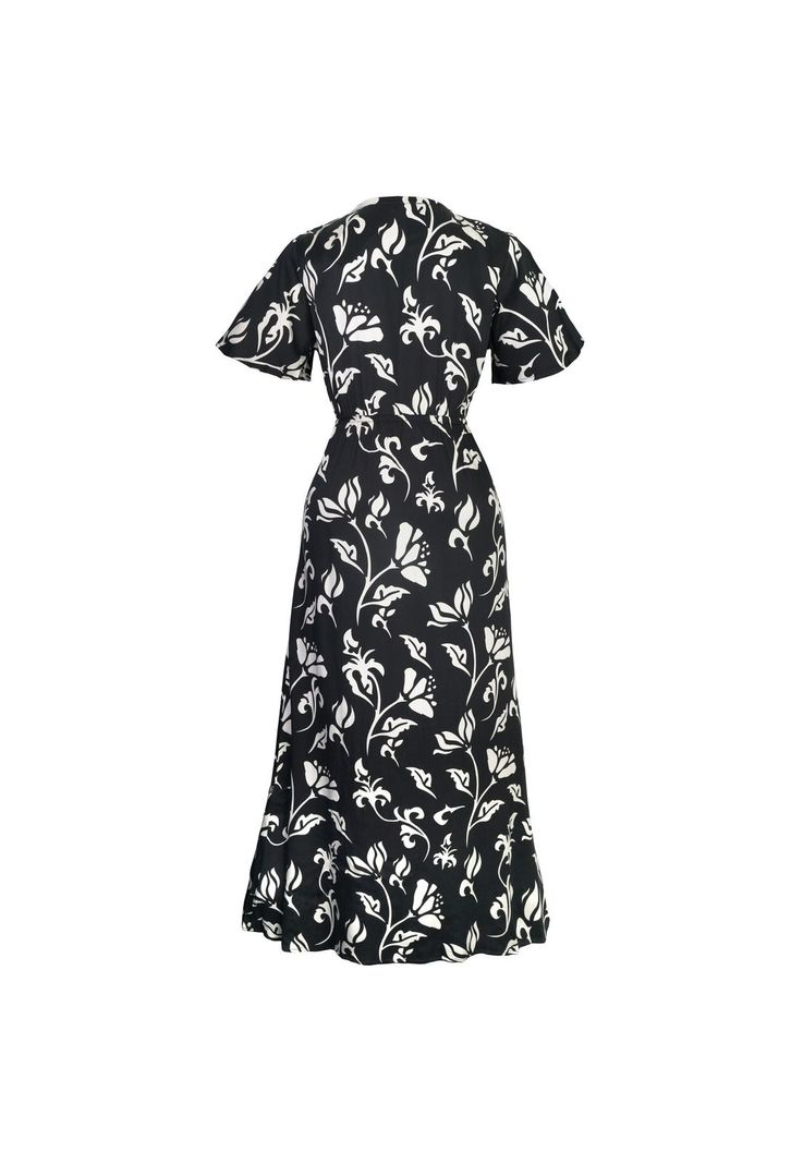 Vestido Mujer Reef Cierre Botones Negro y Blanco-1