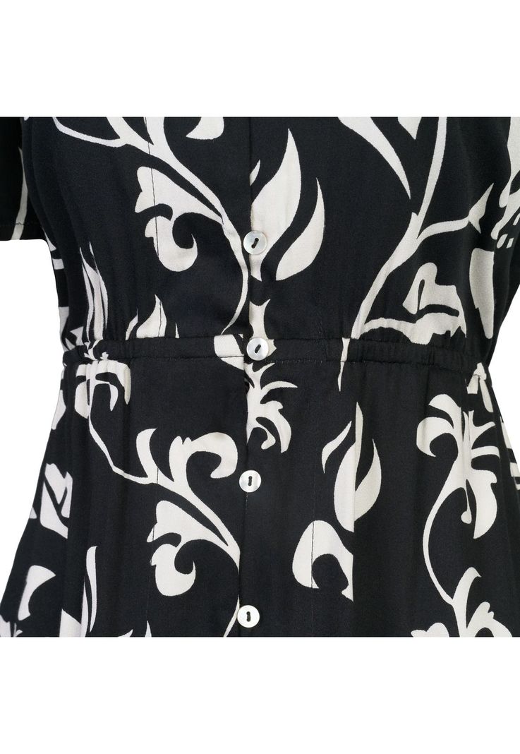 Vestido Mujer Reef Cierre Botones Negro y Blanco-2