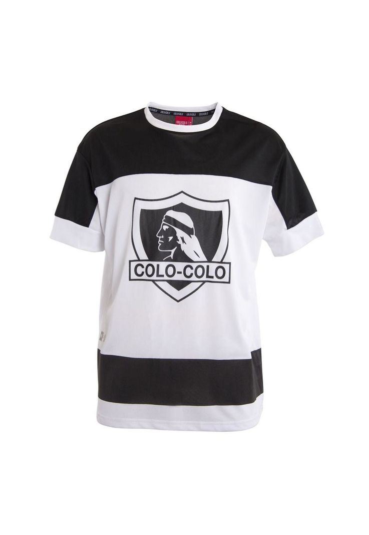 Polera Colo Colo Urbano Blanco y Negro '25 Escudo Front-0
