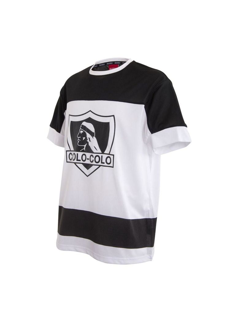 Polera Colo Colo Urbano Blanco y Negro '25 Escudo Front-1