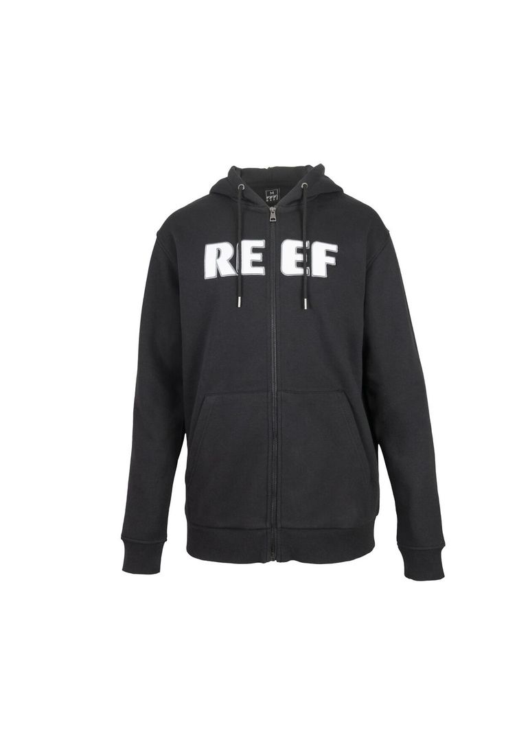 Polerón Men Full Zipper Black Logo White-0