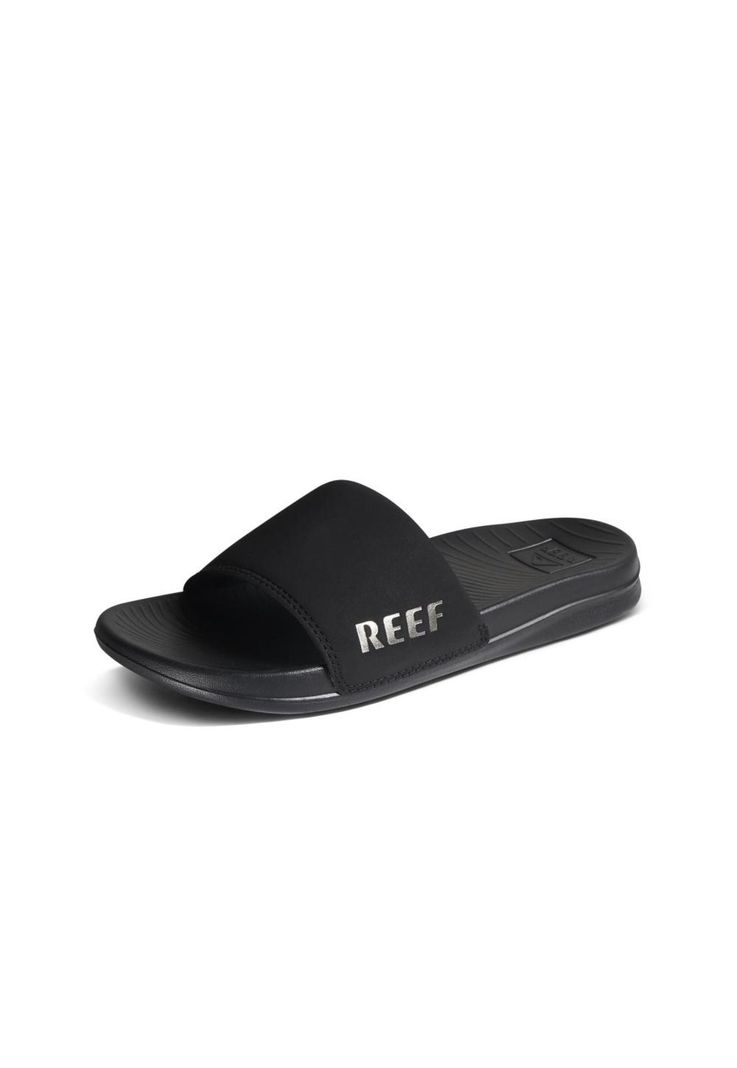 Sandalia Reef  Mujer  One Slide black silver-2