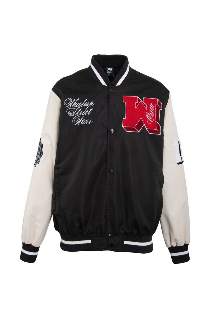Chaqueta WHATUP Varsity Hombre I2360 Negro-0