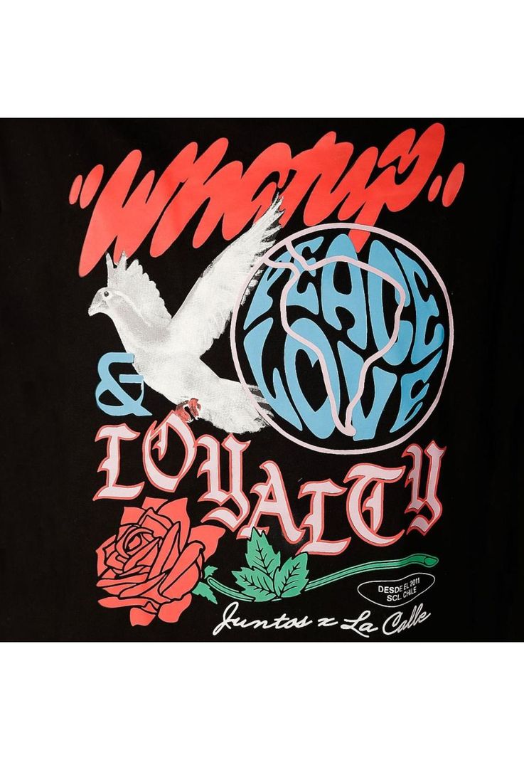 Polera Oversize Peace Black-3