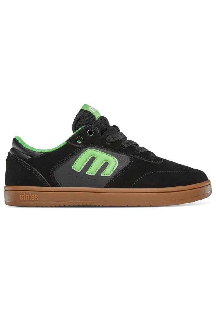 Zapatilla Kids Windrow Black Green Gum-0