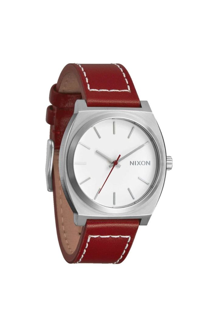 Reloj Time Teller Leather Silver Egret Cranberry-1