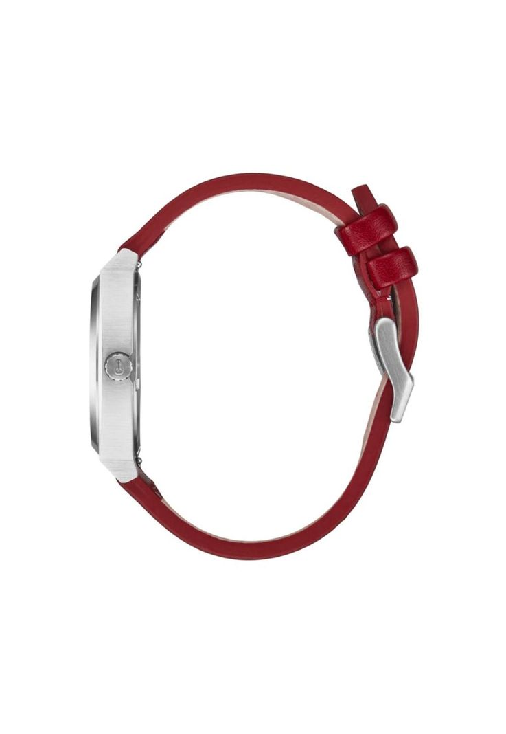 Reloj Time Teller Leather Silver Egret Cranberry-2