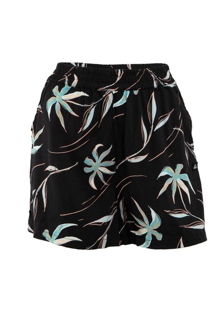 Short Kids Regular Fit Leaves Black-0