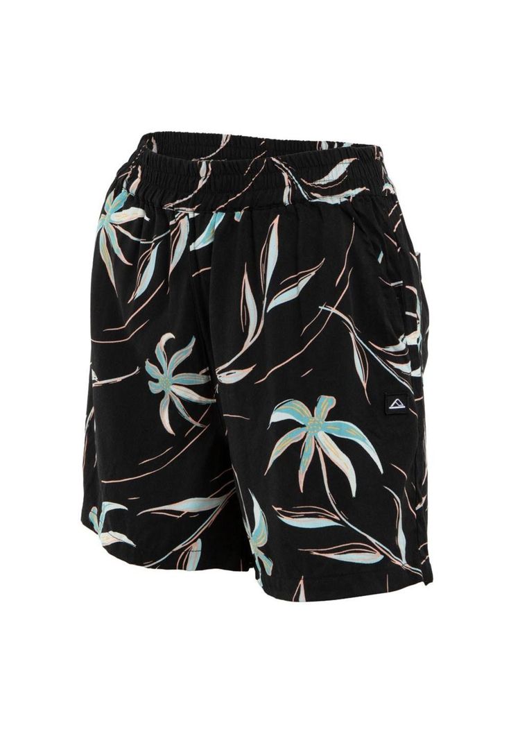 Short Kids Regular Fit Leaves Black-1