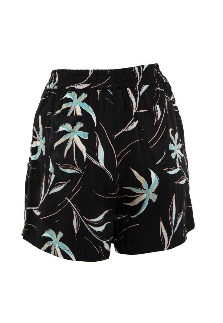 Short Kids Regular Fit Leaves Black-2