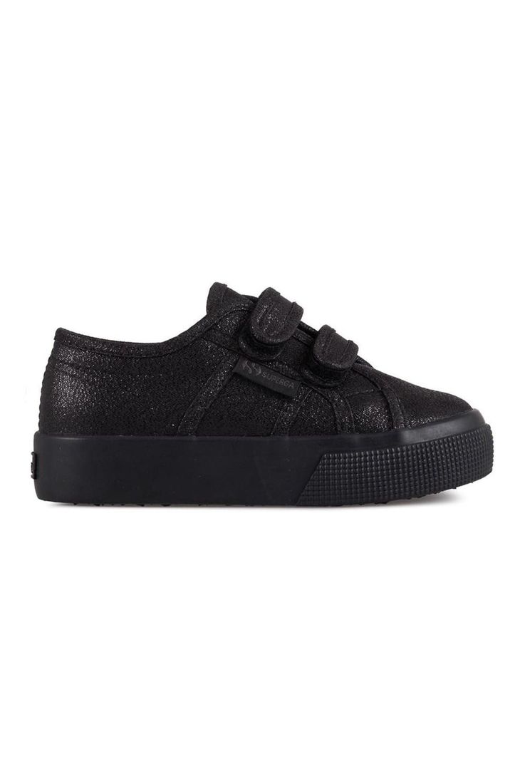 Zapatilla 2730 Kids Straps Lame Total Black Shine Superga-0