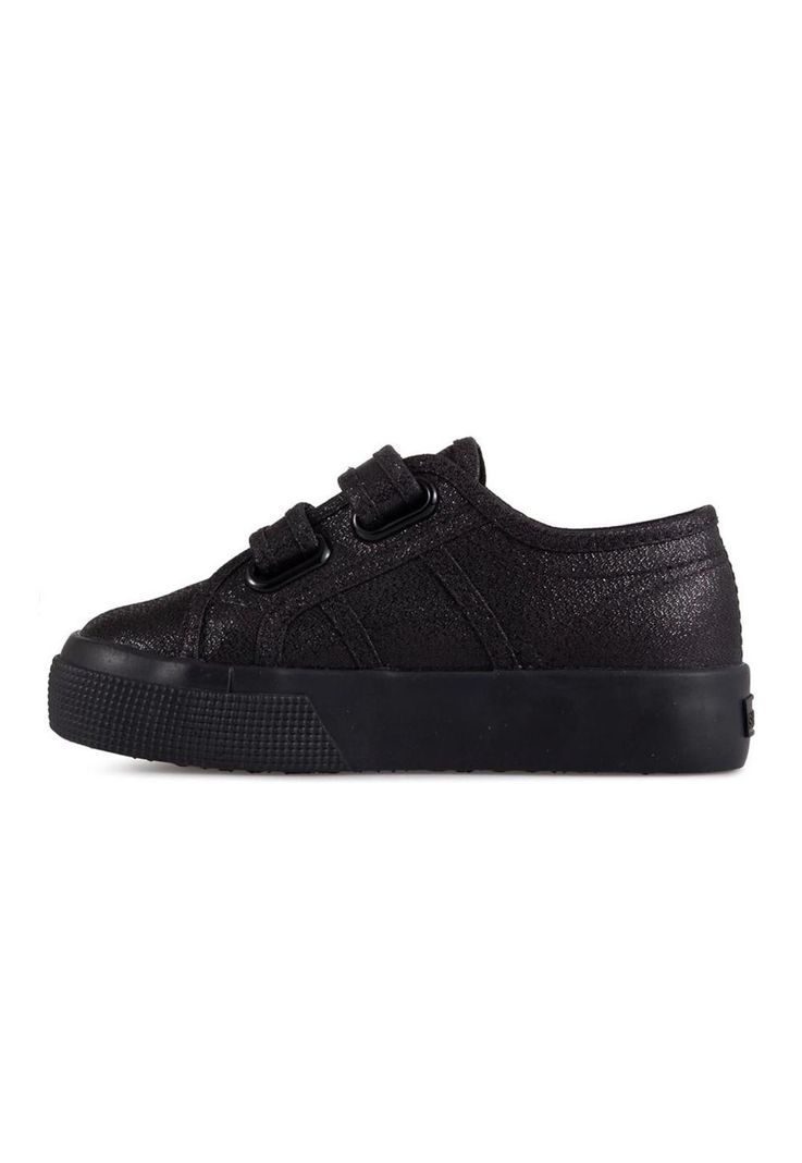 Zapatilla 2730 Kids Straps Lame Total Black Shine Superga-1