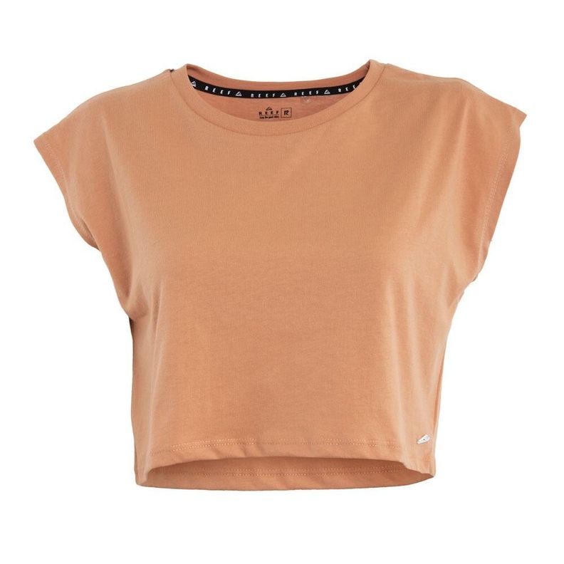 Polera Kids Crop Top Orange Pink Palm California Naranjo 10