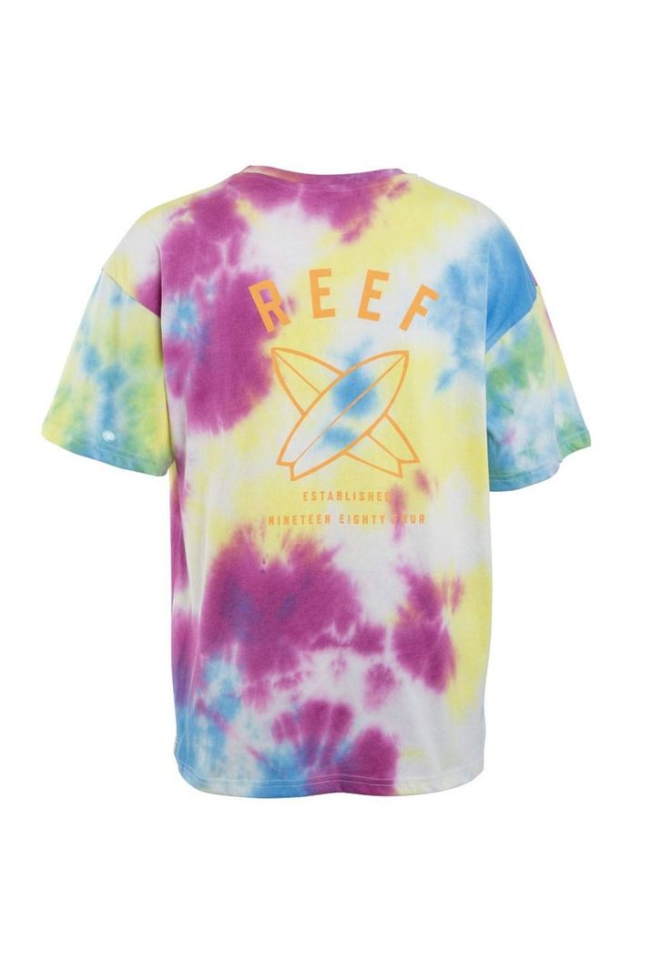 Polera Manga Corta Tie Dye Purple Yellow Blue-2