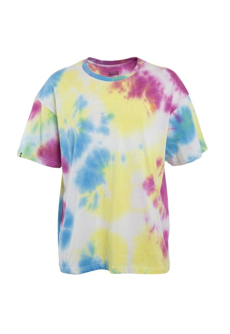 Polera Manga Corta Tie Dye Purple Yellow Blue-4