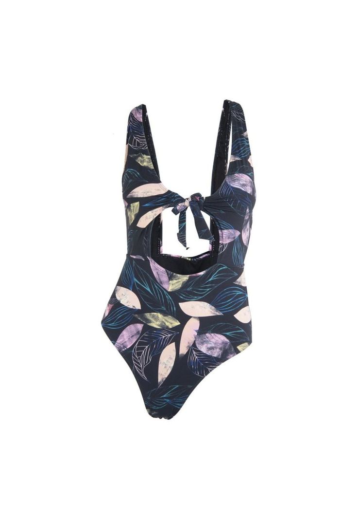 Traje de Baño 13 Negro Hojas Reef-0