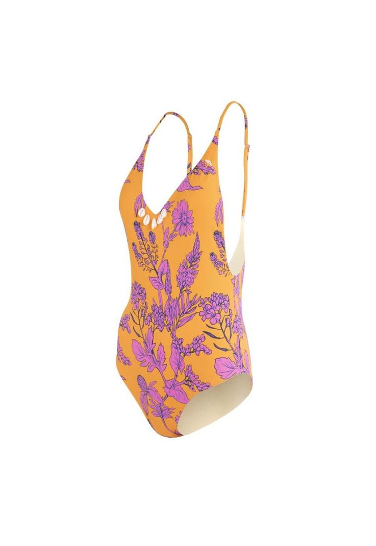 Traje de Baño 11 Mostaza Floral Reef-1