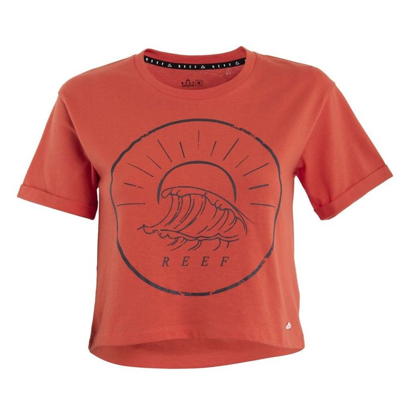Polera Kids Crop Top Red Wave Rojo 10