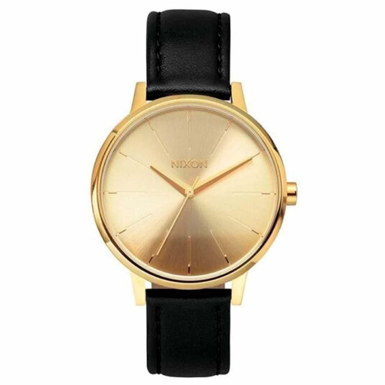 Reloj Kensington Leather Dorado Nixon Amarillo