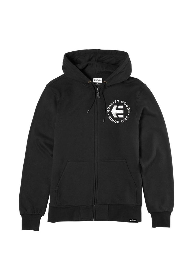 Poleron Men Zipper Since 1986 Hoodie Black White-0
