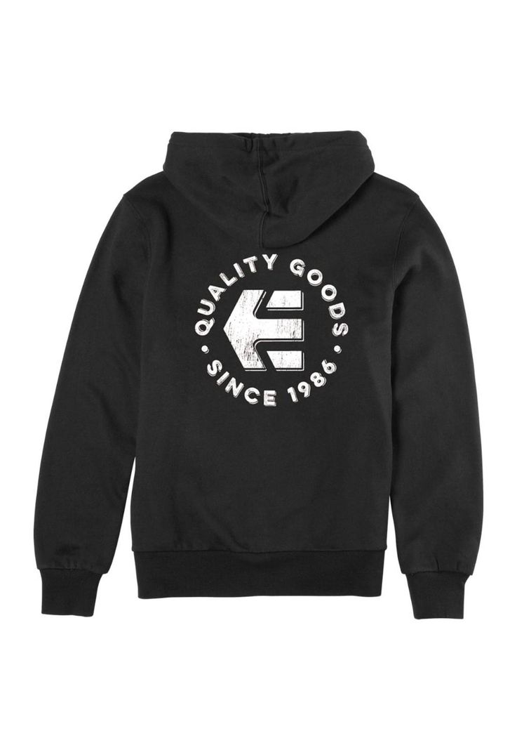 Poleron Men Zipper Since 1986 Hoodie Black White-1