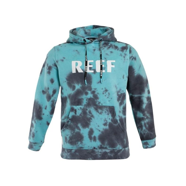Poleron Kids Hoodie Tie Dye Aqua Black Azul 10