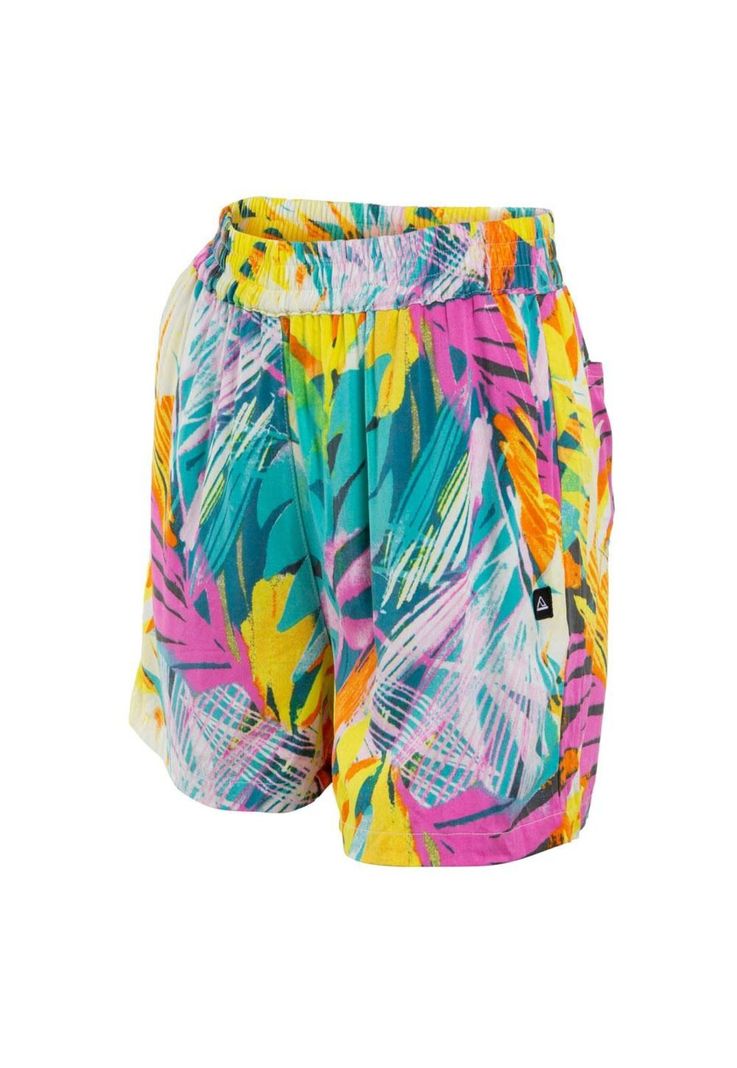 Short Kids Regular Fit Leaves Multi Yellow-1