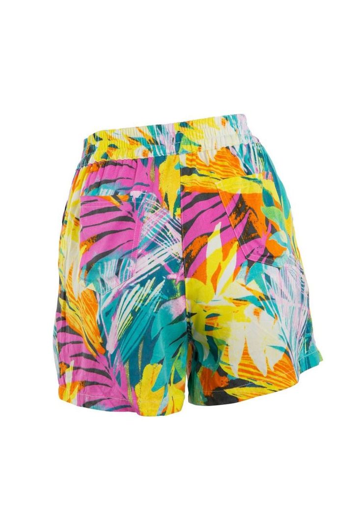 Short Kids Regular Fit Leaves Multi Yellow-2