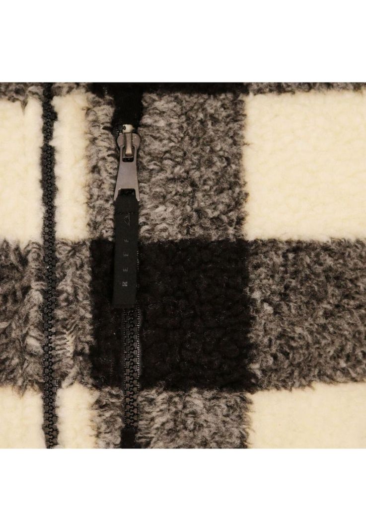 Sherpa Women Full Zipper Black Beige-3