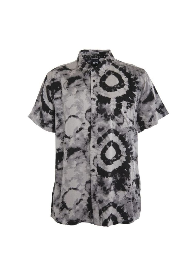 Camisa Men Manga Corta Circles Grey Black-0