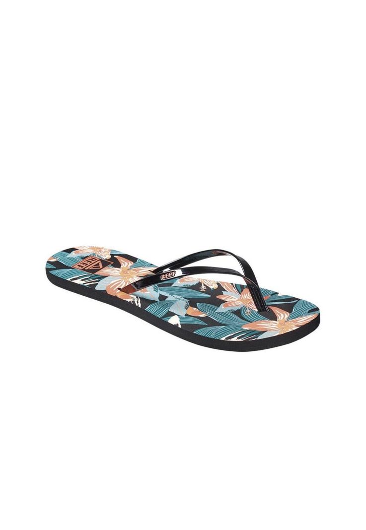 Sandalia Bliss Full Women Black Multi Print Flower Reef-0